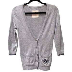 Hollister Y2K Women Varsity Button Up Cardigan Sz M Preppy Nautical Academia